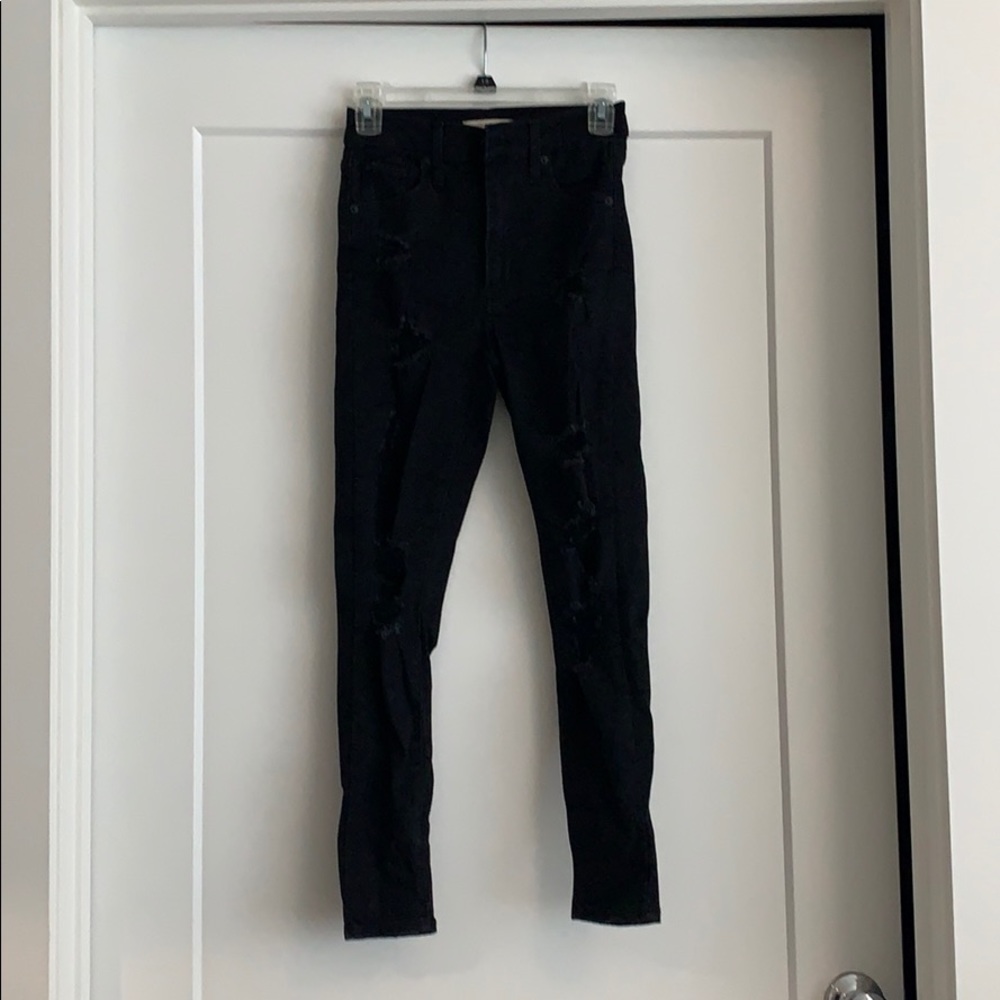 Levi’s mile high super skinny black jeans